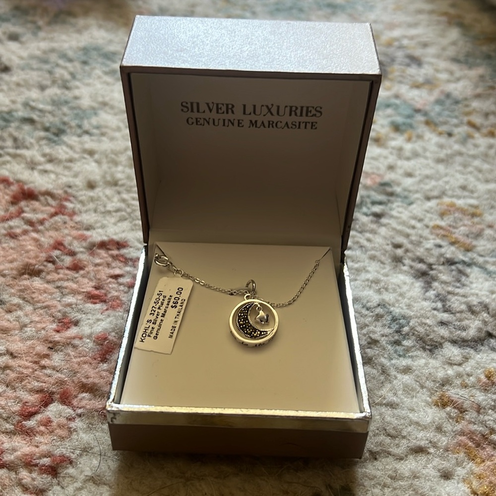 NWT Genuine Merchandise Fine Silver Moon Necklace